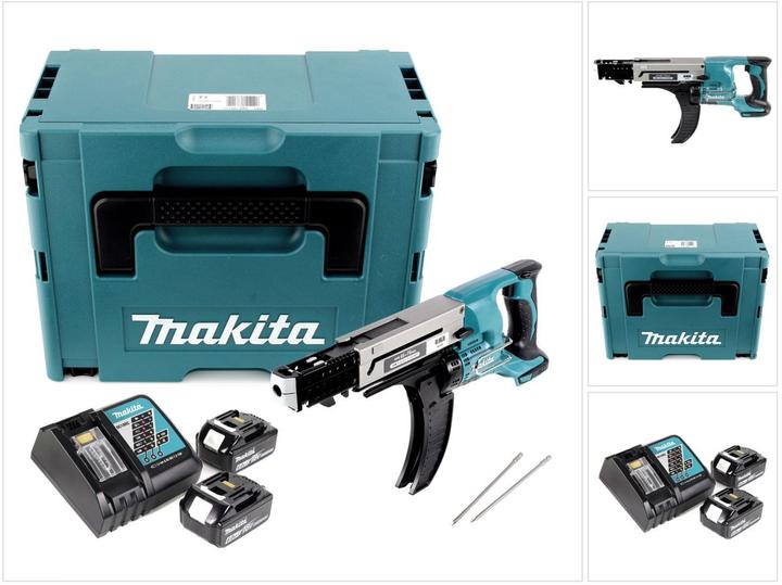 Immagine prodotto Makita DFR 750 RGJ Avvitatore a batteria con alimentatore automatico 18V 45-75mm + 2x Batterie 6,0Ah (Batteria ricaricabile)