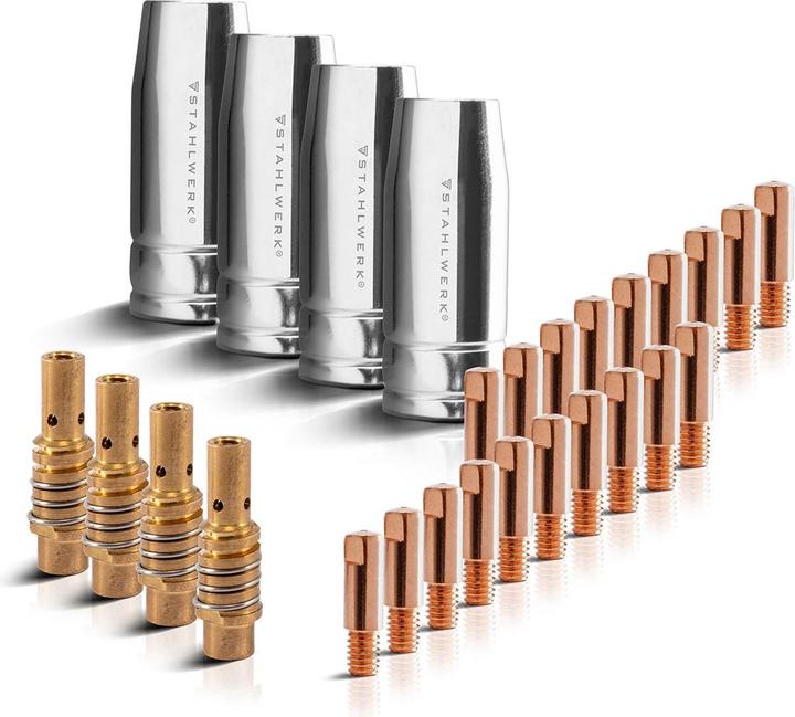 Immagine prodotto Stahlwerk Parti di usura MIG MAG 28 pezzi AK15/MB15 AK14/MB14 Torcia di saldatura