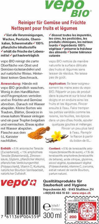 Image du produit Vepo Nettoyant bio pour fruits et légumes