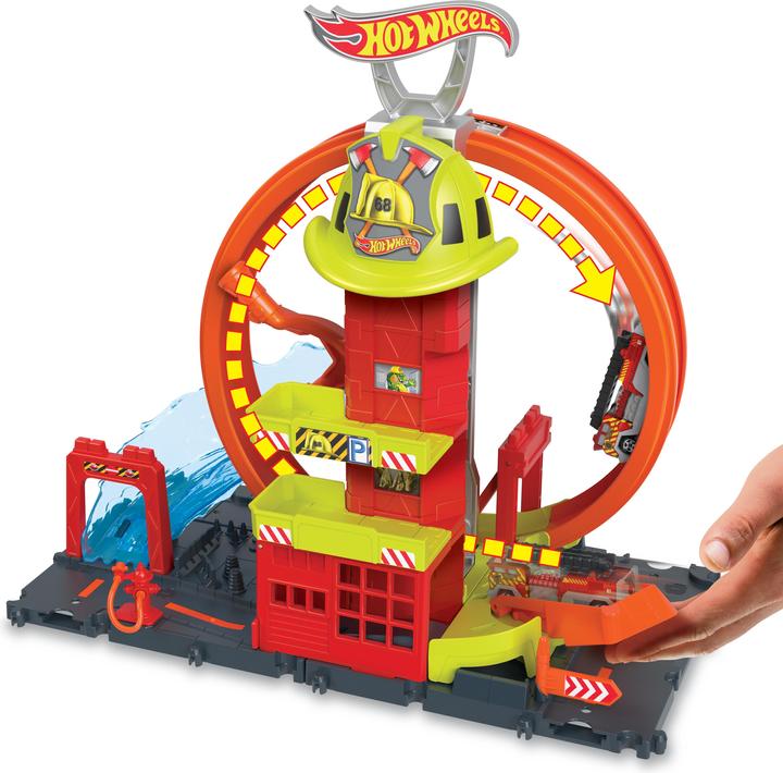 Immagine prodotto Hot Wheels Stazione dei vigili del fuoco della città con supercircuito