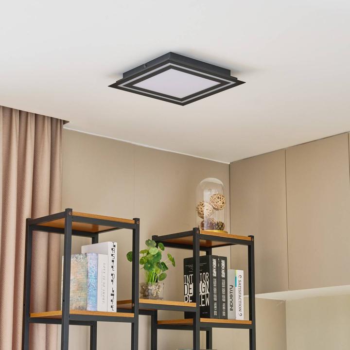 Produktbild Lucande Leicy LED-Deckenlampe RGBW schwarz 34cm (890 lm)