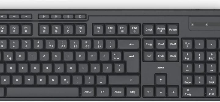Actual product image Hama WKM-200 Funk Tastatur, Maus-Set Deutsch, QWERTZ Schwarz (DE, Wireless)
