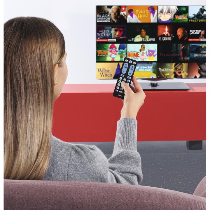 Productafbeelding Hama Universele afstandsbediening TV, infrarood, voor 2 apparaten, grote knoppen, leerbaar (Universele afstandsbediening, Infrarood)