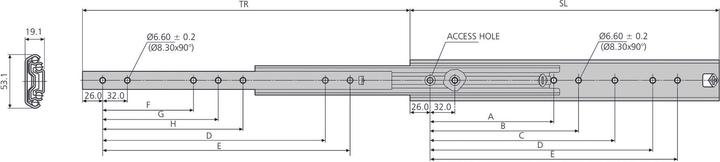 Image du produit Accuride Glis. tiroir ZP, charge 160 kg, L 400 mm