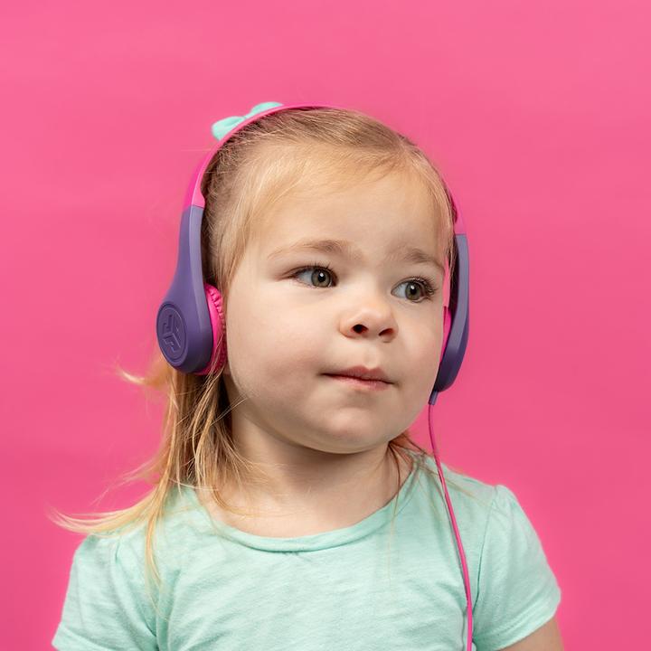 Actual product image JLab Audio JLAB JBuddies Pop Headphones On Ear pink,wired