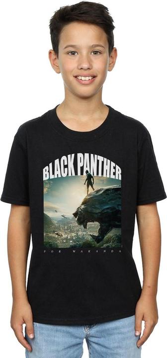 Actual product image Boys Black Panther For Wakanda T-Shirt (140, 146)