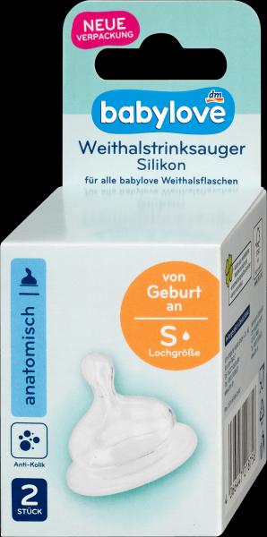 Produktbild dm babylove Ventilsauger Weithals Silikon, Gr. S, von Geburt an, anatomisch, Universalgrösse