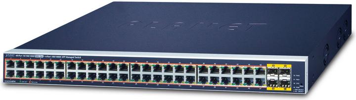 Planet 48 porte 10/100/1000T 802.3at PoE + 4 porte 100/1000BASE-X SFP Managed Switch / 440W (48 Porti)