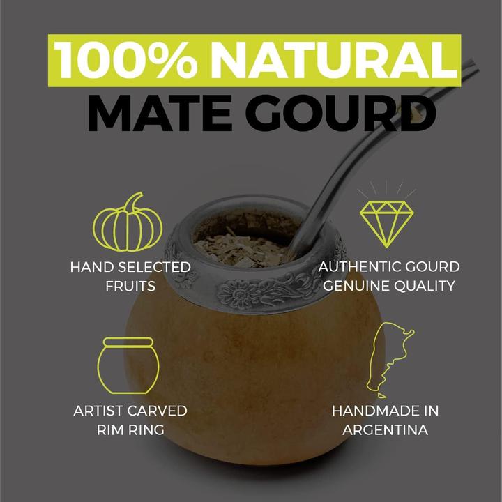 Image du produit Balibetov Set aus natürlicher Kürbistasse für Mate Tee (200 ml, 1 x)