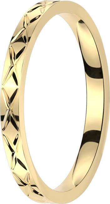 Actual product image Star Piercing Gold-plated ring with criss-cross grooves (61, Steel)