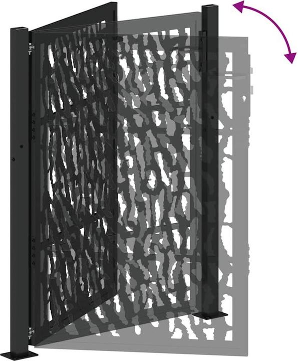 Immagine prodotto VidaXL Cancello da giardino nero 105x130 cm in acciaio a binario design cancello di recinzione cancello da