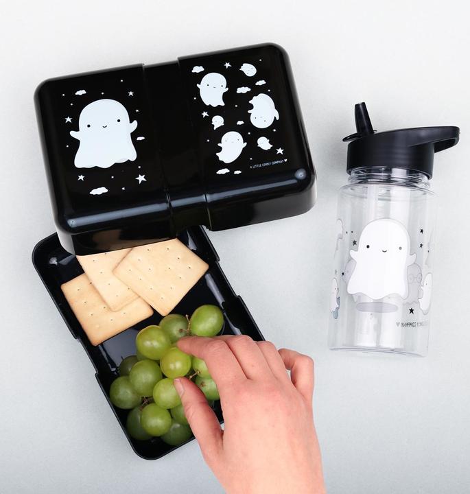 Produktbild A Little Lovely Company Lunchbox Ghost SBGHBL17 schwarz 18x6x12cm (0.85 l)