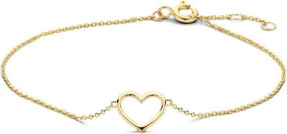 Actual product image Marie Celeste armband hart 0,8 mm 16 - 17 - 18 cm - Goud (18 cm, 14 carat yellow gold)
