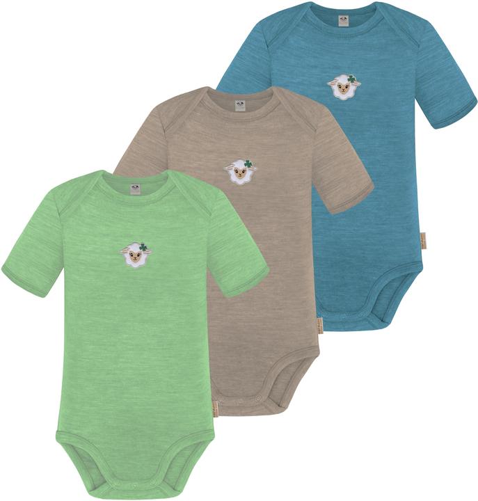 Normani 3er Set Baby Merino Body Kurzarm „Tauranga" - 9295
