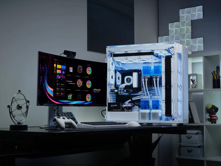 Actual product image Corsair Case iCUE 9000D RGB Airflow Tower TG white (E-ATX, ATX, SSI EEB, mATX)
