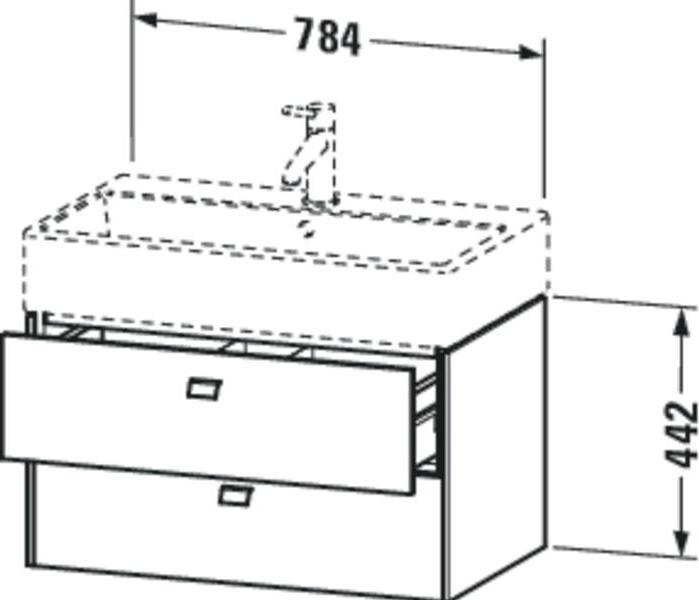 Image du produit Duravit Meuble sous-vasque BRIOSO poignées chr 442x784x459mm gris béton mat (78.5 x 44 x 46 cm)