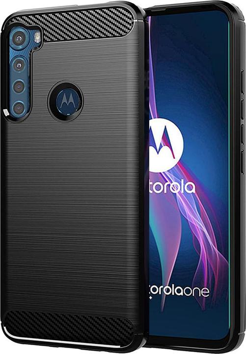 Actual product image Techsuit - Carbon Silicone - Motorola One Fusion Plus - Black (Motorola One Fusion+)