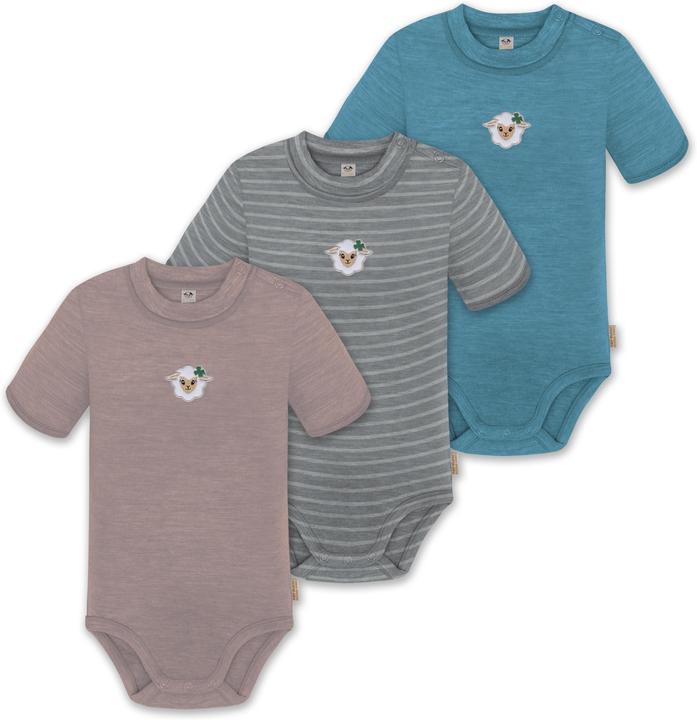 Normani 3er Set Baby Merino Kurzarmbody „Tihoi" - 9319