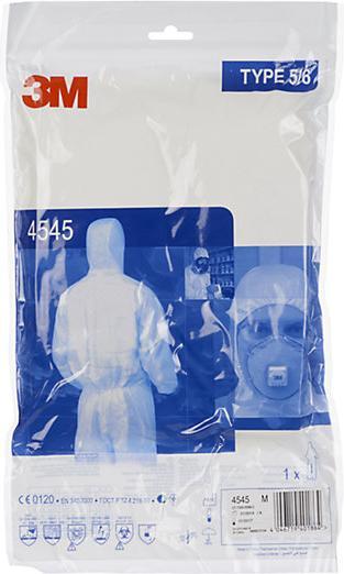 Image du produit 3M Tenue de protection jetable 4545 (type 5/6), lot de 20, taille S. (S)