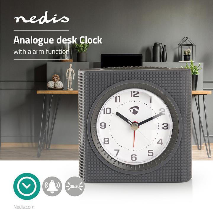 Actual product image Nedis Alarm clock, analogue, grey light