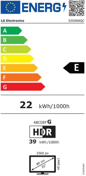 Energie-Label LG Dis 32 32GS60QC-B Consumer Ultragear (2560 x 1440 Pixel, 31.50")