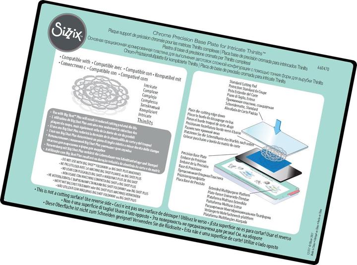 Actual product image Sizzix Zubehör Chrome Precision Base Plate für komplizierte Thinlits