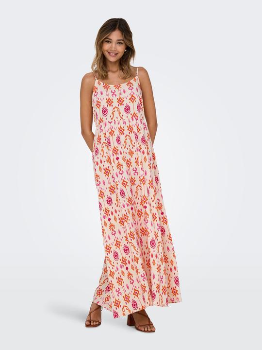Actual product image Only Normal geschnitten Kleiner Stehkragen mit Knopfleiste Verstellbare Träger Langes Kleid Kleid (XL)