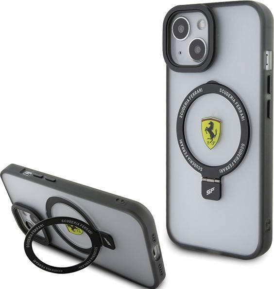 Immagine prodotto Ferrari FEHMP15MUSCAK Custodia rigida per iPhone 15 Plus / 14 Plus 6,7" in pelle nera con supporto ad (Apple iPhone 15 Plus, Apple iPhone 14 Plus)