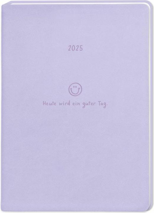 Produktbild Terminplaner Lederlook 2025 Flieder (A6, Deutsch)