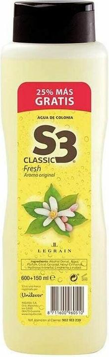 S3 S-3 CLASSIC FRESH cologne 25% + 600 ml (Eau de cologne, 600 ml)