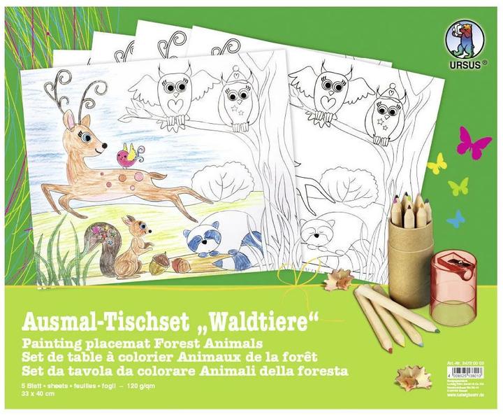 Immagine prodotto Ursus Set da tavolo da colorare Animali della foresta