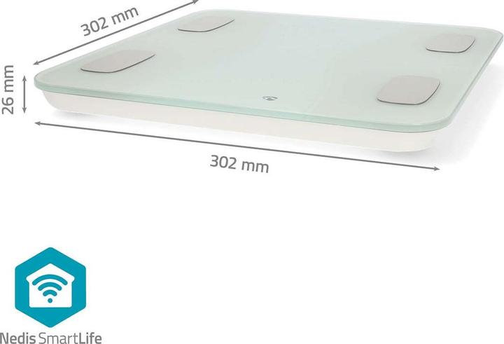 Image du produit Nedis WIFI-SmartLife-Pèse-personne Bluetooth® | IMC / BMR / Graisse / Os / Poids / Muscle / Quoi (180 kg)