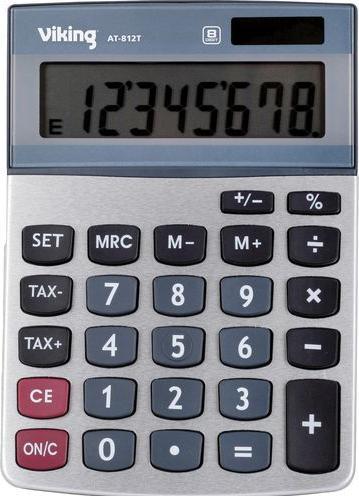 Office Depot Desktop calculator AT-812T 8 digits silver (Batteries, Solar cells)