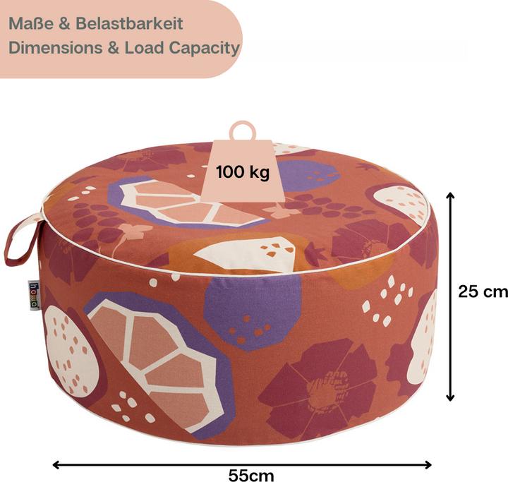 Howa Seat cushion, inflatable stool "colourful red" 55cm 8710 (55 x 25 cm)