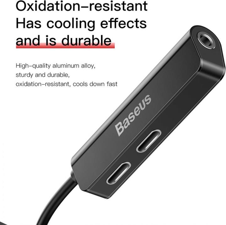 Actual product image Baseus L52 3-in-1 Adapter (Lightning, 3.5mm jack)