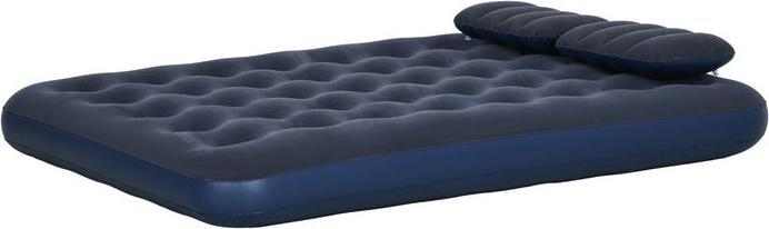 Swisshandel24 Air mattress for 2 persons, with hand pump, soft & robust, 203x152x22cm, blue (152 x 203 cm)