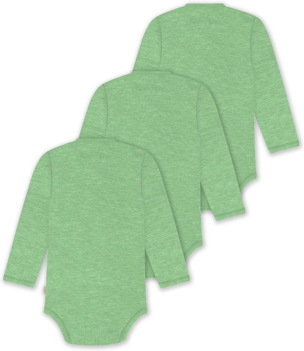 Actual product image Normani 3-pack merino baby bodysuit long-sleeved wrap bodysuit for 0-24 months - 9349 (80)