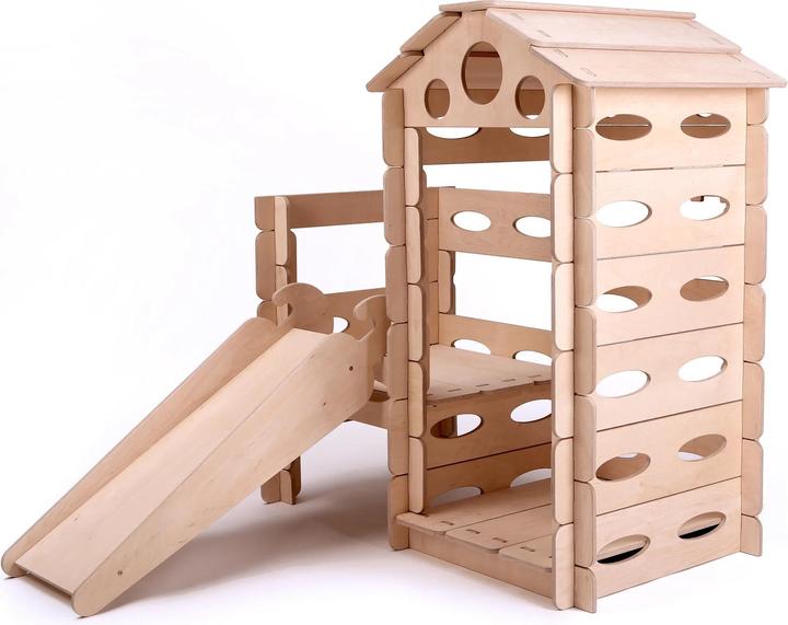 Montessori Kit maison de jeu construire et jouer + toboggan ® Sport&Gym