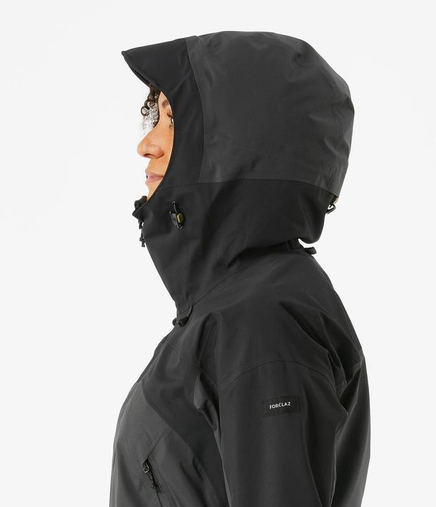 Actual product image Forclaz Women's waterproof rain jacket 20,000 mm water column trekking - MT900 black (M)