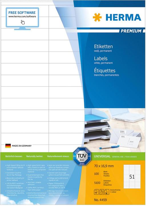Actual product image Herma Universal labels A4