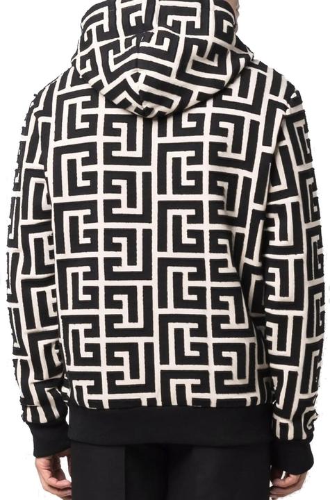 Actual product image Balmain Monogrammed Hooded Sweatshirt (S)