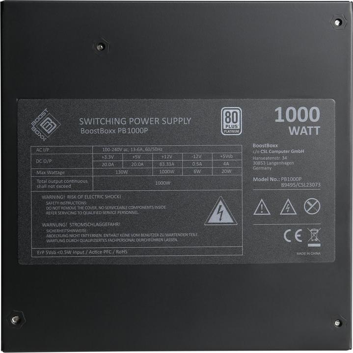 Actual product image CSL 1000 Watt BoostBoxx Power Boost, Full-Modular, 92% Effizienz, 80 Plus Platinum zertifiziert (1000 W)