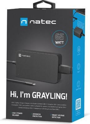 Produktbild Genesis Zasilacz ładowarka Natec Grayling USB-C 65w Do Laptopów, Tabletów, Telefonów (65 W)