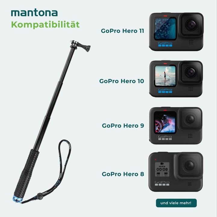 Actual product image mantona Telescopic support rod (Hero 3+, Various, hero 5, Hero 4, Hero 3, Hero session)