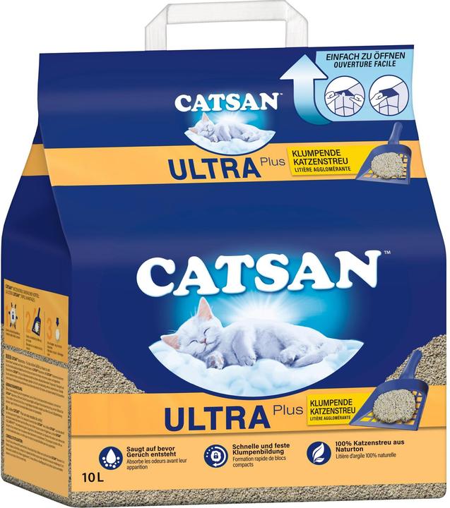 Produktbild Catsan Ultra Plus (Biologisch abbaubar, Neutralisierend, Klumpend, 10.30 kg)