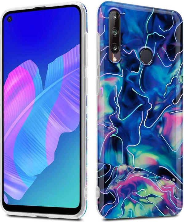 Actual product image Cadorabo IMD TPU Colorful Marble Cover (Huawei P40 Lite E)