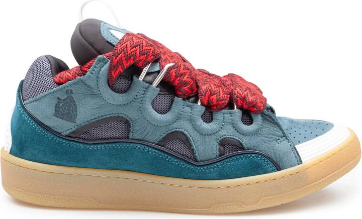 Image du produit Lanvin curb sneakers in suede and fabric color blue and red (42)
