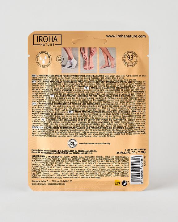 Actual product image Iroha Nature Nature - Foot Mask Socks Repair Peach (Foot mask, 9 ml)