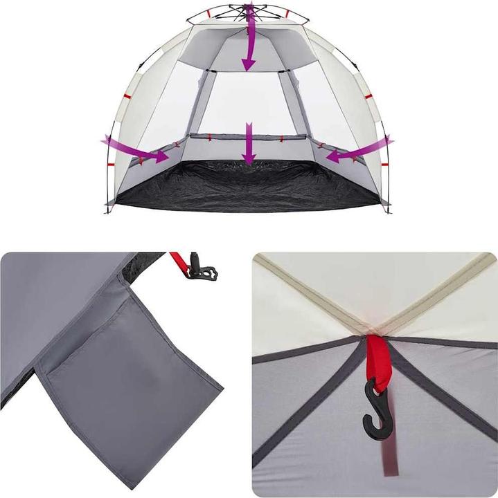 Produktbild VidaXL Strandzelt 2 Personen Quick Release Wasserdicht (Strandzelt + Strandmuschel, 2.10 kg, 2 Personen)