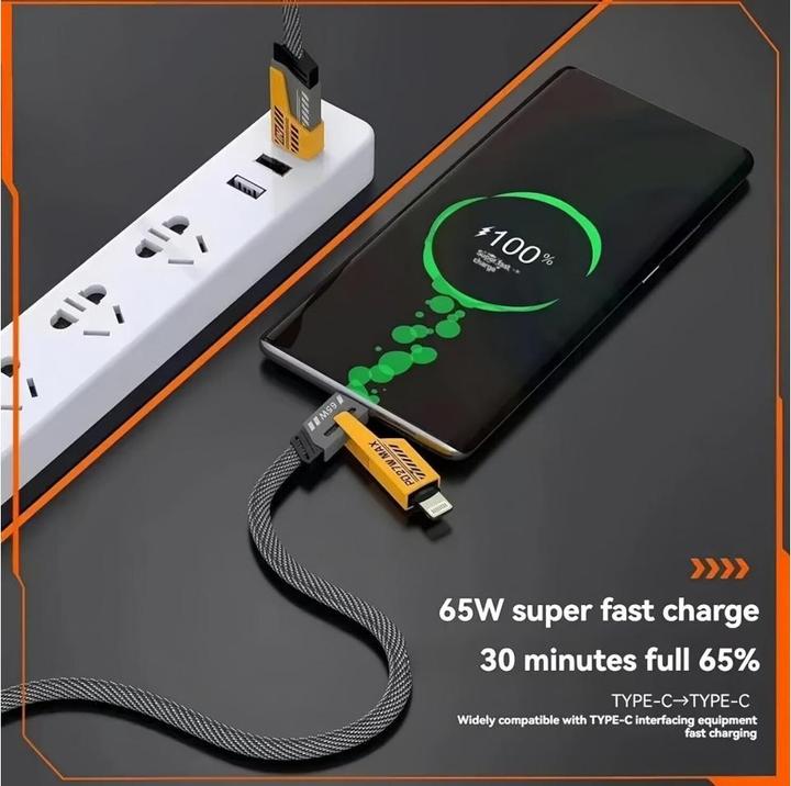 Produktbild Ven-Dens 4-in-1 Flexible & Flip USB-C, Lightning, USB-A 65W, 27W PD Kabel 1.2m (USB 3.2 Gen 1)